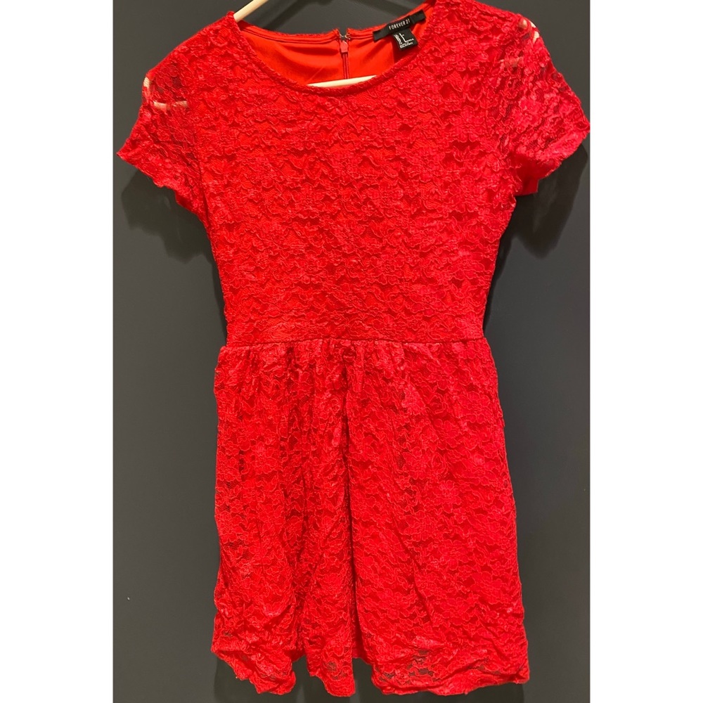 Red lace dress